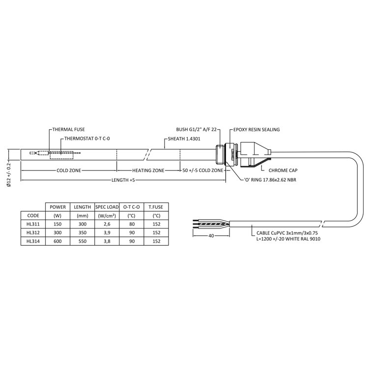 Hudson Reed Heating Element 150 Watts Wayfair.co.uk